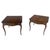 Pair One Drawer Very Fine Solid Dark Chestnut 27x27" Square Side End Tables MINT For Sale - Image 6 of 13