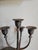 Metal Decorative Brass Candlelabra With Six Flared Arms For Sale - Image 7 of 11