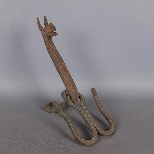 Wrought Iron Horse Hook Medieval Griffin Siena Sculpture by Simon Saronni For Sale - Image 3 of 16