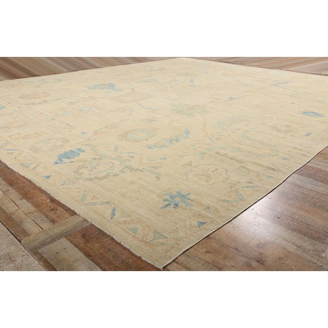 Textile Vintage Modern Oushak Rug - 12'06 X 14'09 For Sale - Image 7 of 9