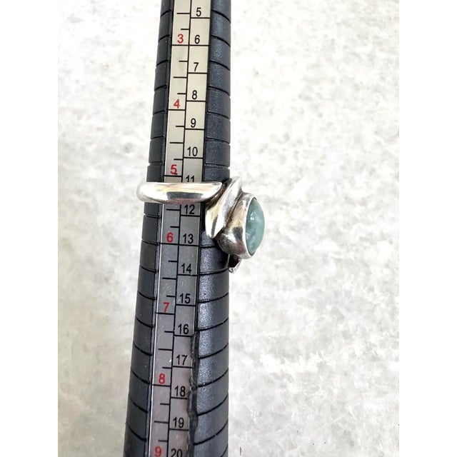 1970s Vintage Sterling Silver Aquamarine Ring, Size 6.75 For Sale - Image 5 of 7