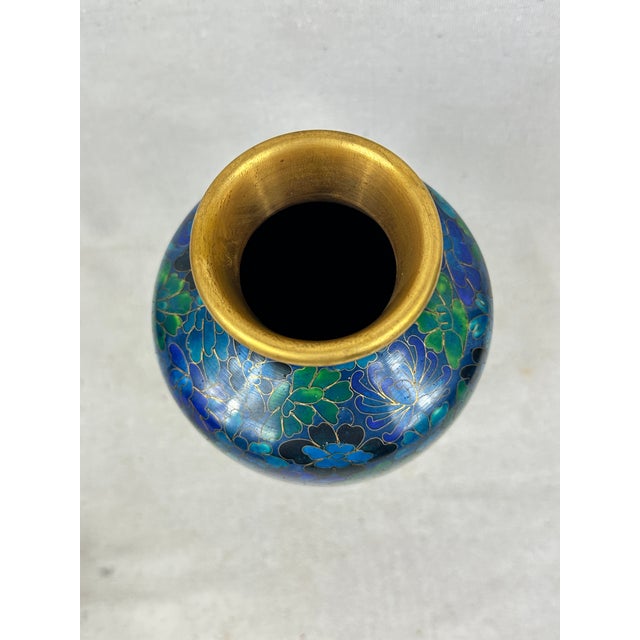 Vintage Cloisonné Vase on Stand For Sale In New Orleans - Image 6 of 8