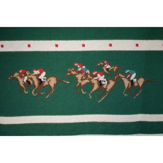 Mid 20th Century Mid 20th Century Hand Needlepoint Bridge Table Cover. For Sale - Image 5 of 7