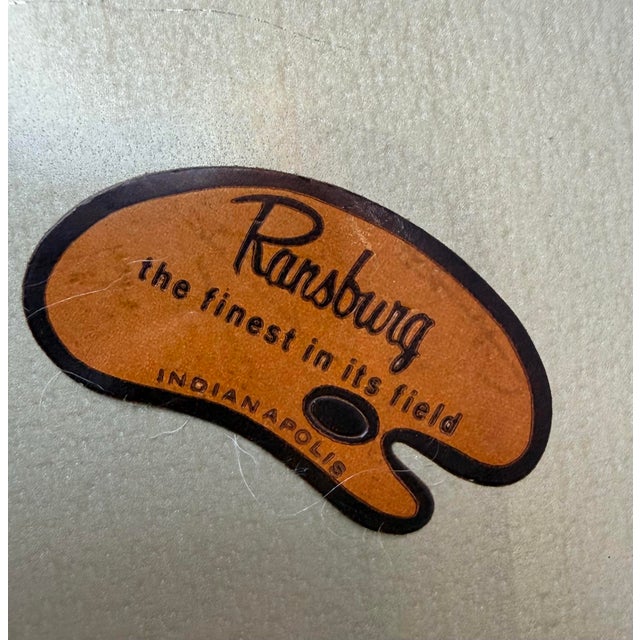1960s Ransburg Wood Slat & Gold Metal Oval Wastebasket For Sale - Image 11 of 11