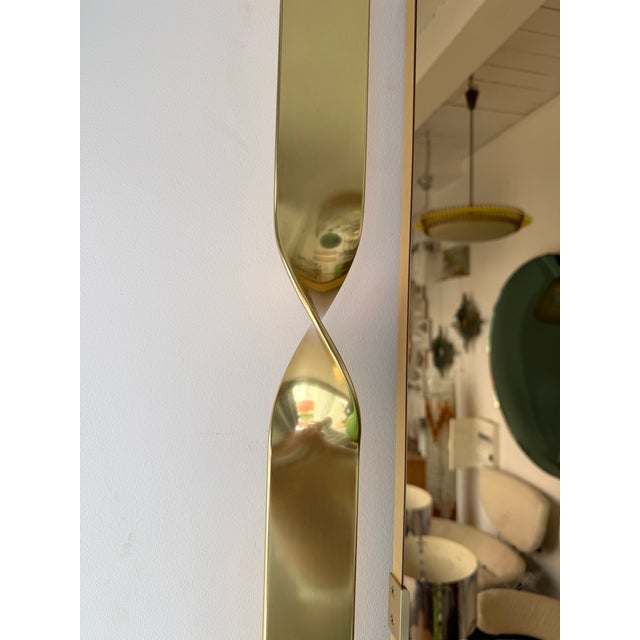 Brass Mirror Pink Copper Glass by Luciano Frigerio, Italy, 1970s For Sale - Image 9 of 13