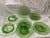 Heisey set of 7 Green glass salad plates. Coarse Rib Green (Moongleam) by Heisey in 1925-35. These are great to mix and...