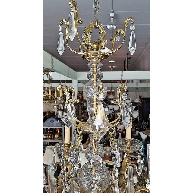 1930s French Bronze Dore' Crystal Chandelier For Sale - Image 11 of 17