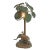 Austrian cold-painted bronze accent lamp depicting an Indian man wearing a turban and loincloth, riding an elephant...
