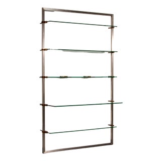 Model R16 Corner Cabinet in Stainless Steel and Brass by Peter Ghyczy, 1970s For Sale
