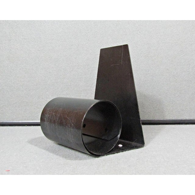 Vintage Mid-Century Black Enameled Rolled Steel Bookend, England For Sale In Austin - Image 6 of 9