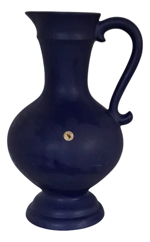 German Handmade Dark Blue Glazed Floor Vase from Stein-Keramik Julchen, 1980s