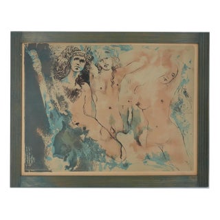 Salvador Dali, Nude, Happy Days (3 Hippies), 1970, Lithograph For Sale