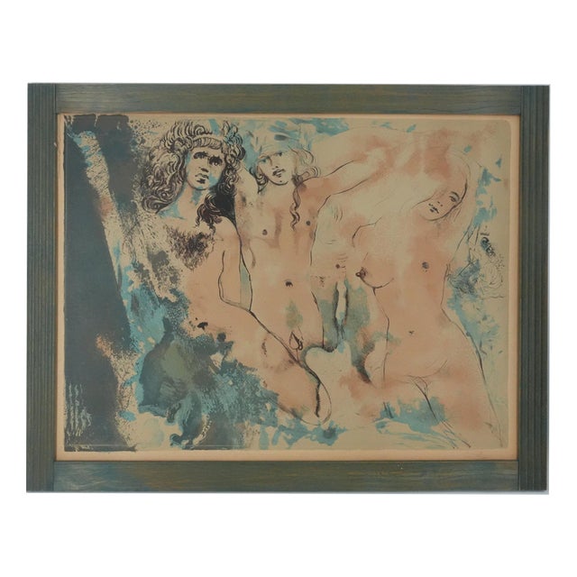 Salvador Dali, Nude, Happy Days (3 Hippies), 1970, Lithograph For Sale