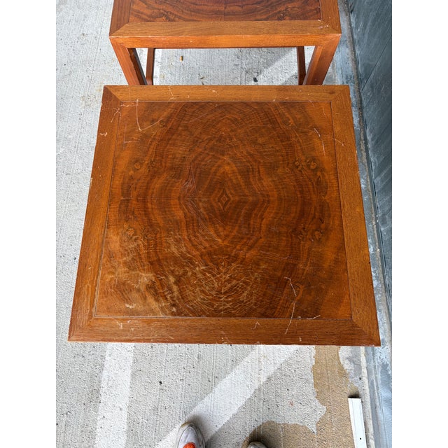Mid 20th Century Vintage Chapak Modern Walnut Chippendale End Tables – Pair For Sale - Image 5 of 10