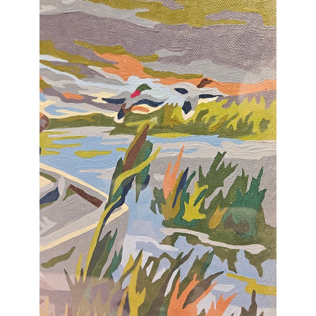 Paper Vintage "Paint by Numbers" Hunting Scene - Framed For Sale - Image 7 of 12