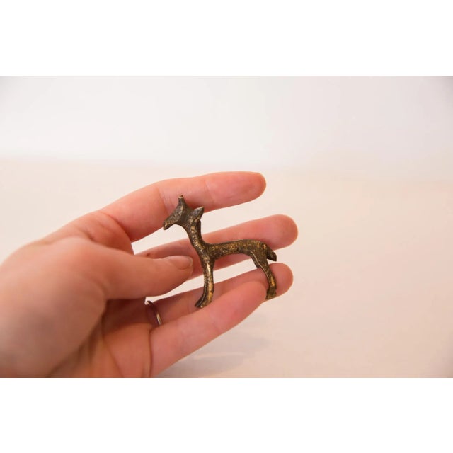 Vintage African Bronze Gazelle Fawn For Sale - Image 4 of 5