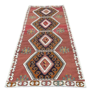 1970s Vintage Turkish Eye Motif Design Traditional Hand Knotted Anatolian Kilim Rug