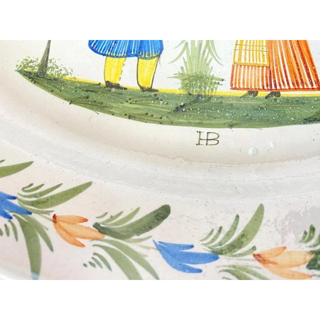 19th Century Quimper Earthenware Dish, France For Sale - Image 9 of 12