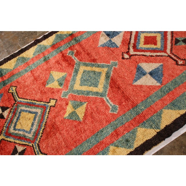 Tribal Classic Tulu Style Rug Red Green Medallion Tribal Pattern by Rug & Kilim For Sale - Image 3 of 7