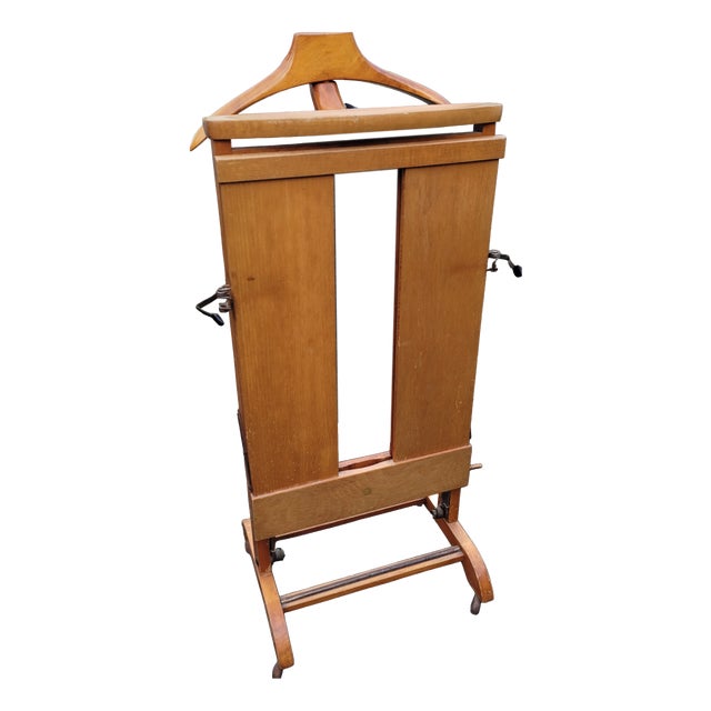 Mid-Century Modern Italian Valet Stand in Wood, 1950s For Sale