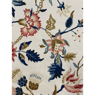 Schumacher Alana Floral Vine Linen Blend Fabric in Document Color 2 Yards For Sale