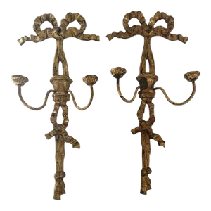 Bow Motif French Candle Sconces -A Pair