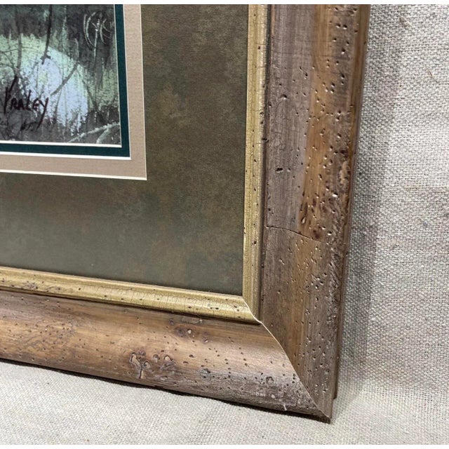 Custom framed vintage watercolor print of great blue herons. Would be great at a lake house or beach house or in a...