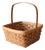 Vintage Woven Splint Market Basket With Handle For Sale