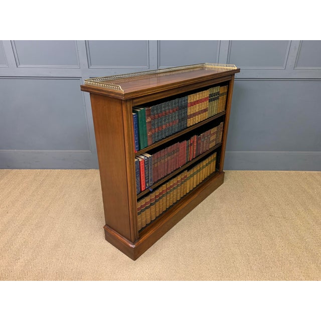 Brown Antique Victorian Walnut Open Bookcase, 1900 For Sale - Image 8 of 13
