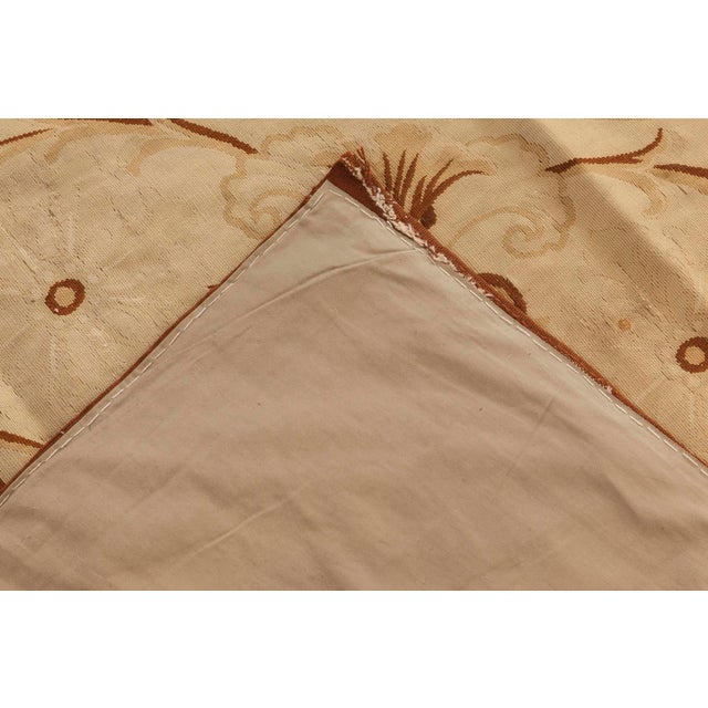Textile Antique 1880s French Aubusson Rug, Ivory Botanical Elegance For Sale - Image 7 of 7