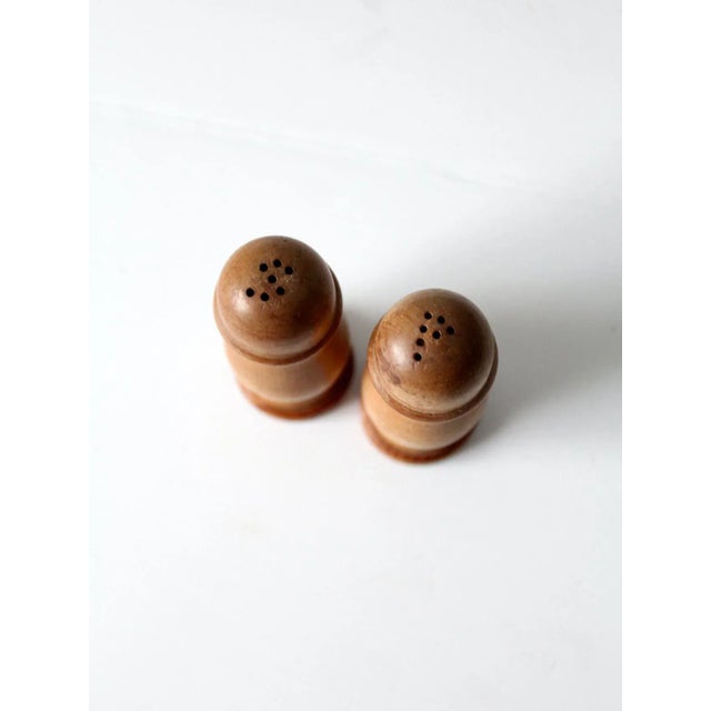 Vintage Wooden Salt and Pepper Shakers For Sale - Image 6 of 8