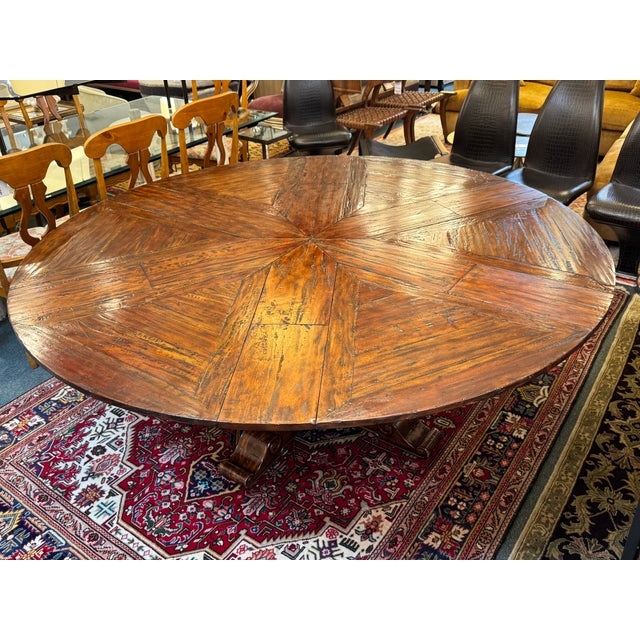 Farmhouse Theodore Alexander for Castle Bromwich Walnut Wood Jupe Dining Table, 60 to 78 Inch For Sale - Image 3 of 18