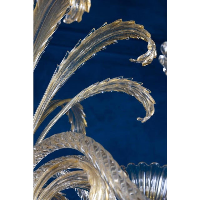 Art Deco Mounted Murano Glass Chandelier by Ercole Barovier, 1940 For Sale - Image 6 of 17