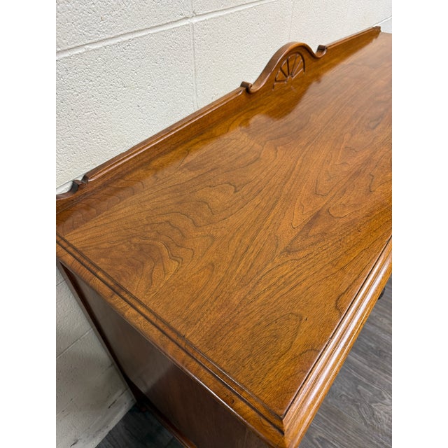 Brown Vintage American Jacobean Tudor Revival Walnut Buffet Sideboard Server For Sale - Image 8 of 16