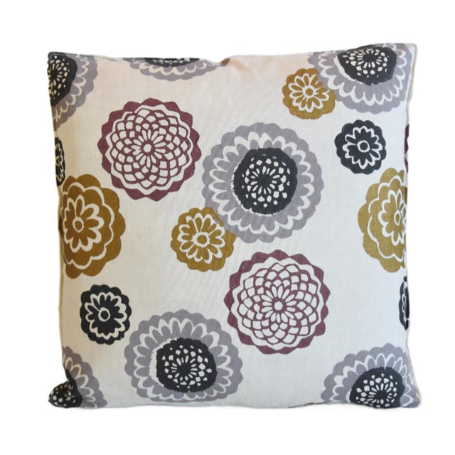 Custom-tailored designer pillow by Mike Seratt of The Prized Pig in designer Galbraith and Paul linen fabric called...