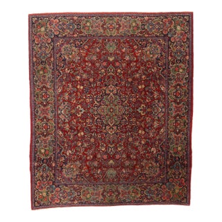 Antique Persian Sarouk Rug, 10'01 X 11'10 For Sale