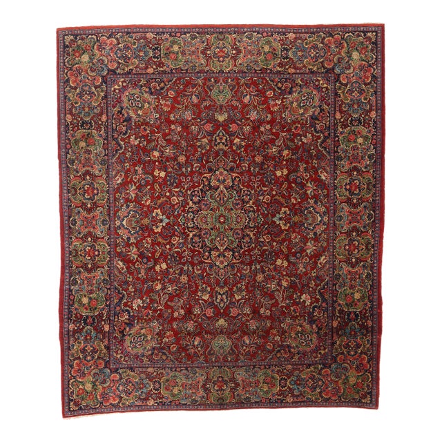 Antique Persian Sarouk Rug, 10'01 X 11'10 For Sale