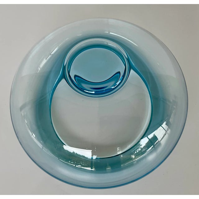 Royal Copenhagen Royal Copenhagen Mid-Century Modern Medium Blue Crystal Bowl For Sale - Image 4 of 4