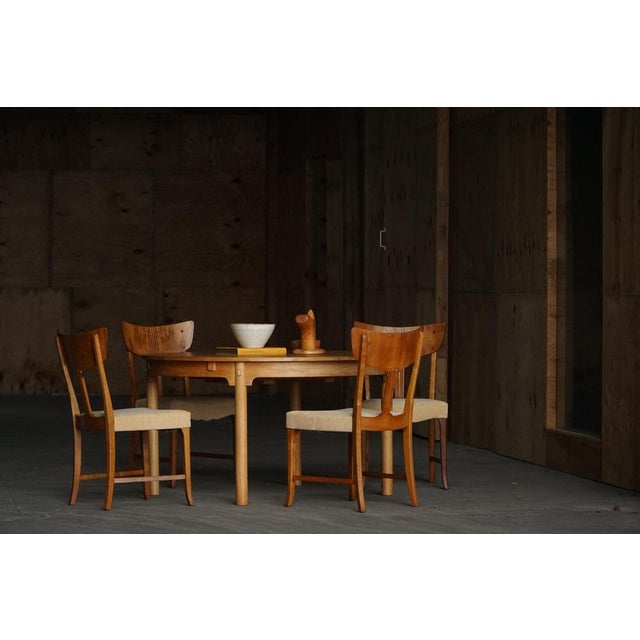 Early 20th Century Art Nouveau Danish Dining Chairs in Burl & Velvet, 1920s, Set of 4 For Sale - Image 14 of 18