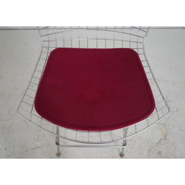 Set of 3 Harry Bertoia for Knoll Pair of Chrome Wire Frame Bar Stools For Sale - Image 12 of 18