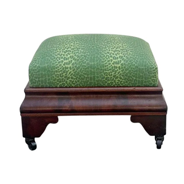 Large American Mahogany Veneer Stool on Celluloid Rollers, Circa 1840 For Sale - Image 4 of 10