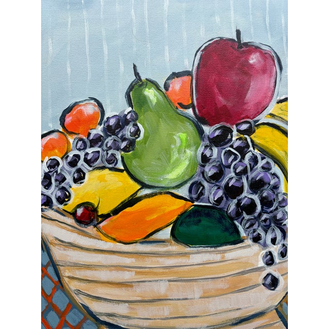 Blue “Fruit Bowl” Original Contemporary Acrylic Still Life Painting by Linda McDonough For Sale - Image 8 of 12
