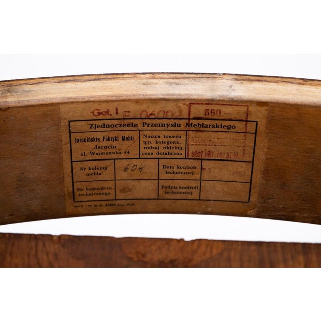 Brown Vintage Polish Round Table, 1960s For Sale - Image 8 of 9