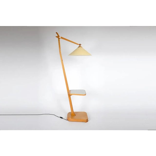 Mid-Century Wooden Floor Lamp attributed to Jan Vanek for Krasna Jizba, Former Czechoslovakia, 1950s For Sale - Image 11 of 11