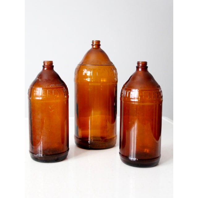 1930s Fleecy White Brown Glass Bottles Set of 3 For Sale - Image 12 of 12
