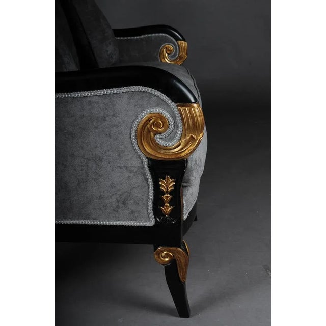 Black 20th Century French Empire Salon Sofa For Sale - Image 8 of 12