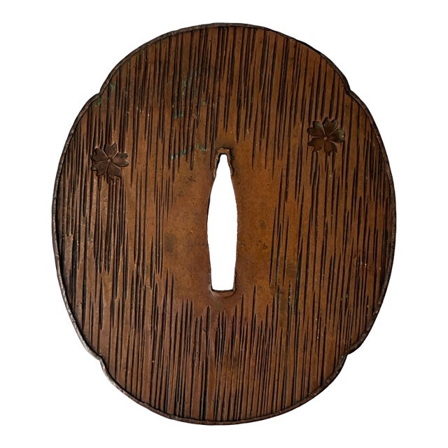 Antique Japanese Samurai Sword Hilt – Iron Tsuka With Engraved Floral Motifs 3 For Sale