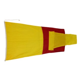 Red & Yellow Maritime Nautical Naval Nautical Coastal Boating Signal Flag For Sale