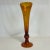 1970s Vintage Boho Chic Hollywood Regency Handblown Amber Glass Trumpet Vase For Sale - Image 4 of 11