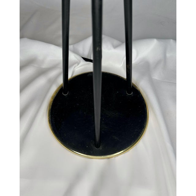 2-Arm Floor Lamp in Teak, Brass and Black Steel attributed to Svend Aage Holm Sørensen, Denmark, 1950s For Sale - Image 6 of 8